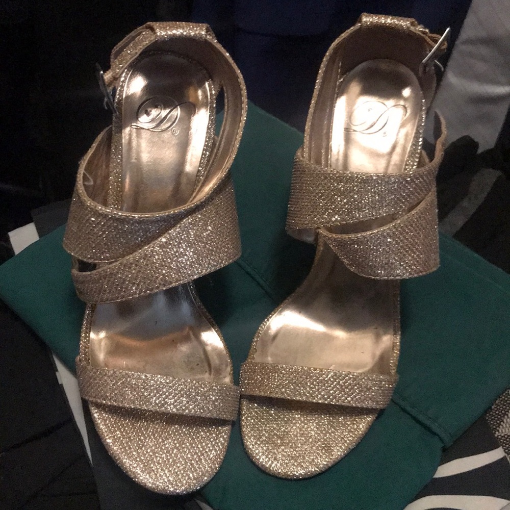 Gold Glittery Heels